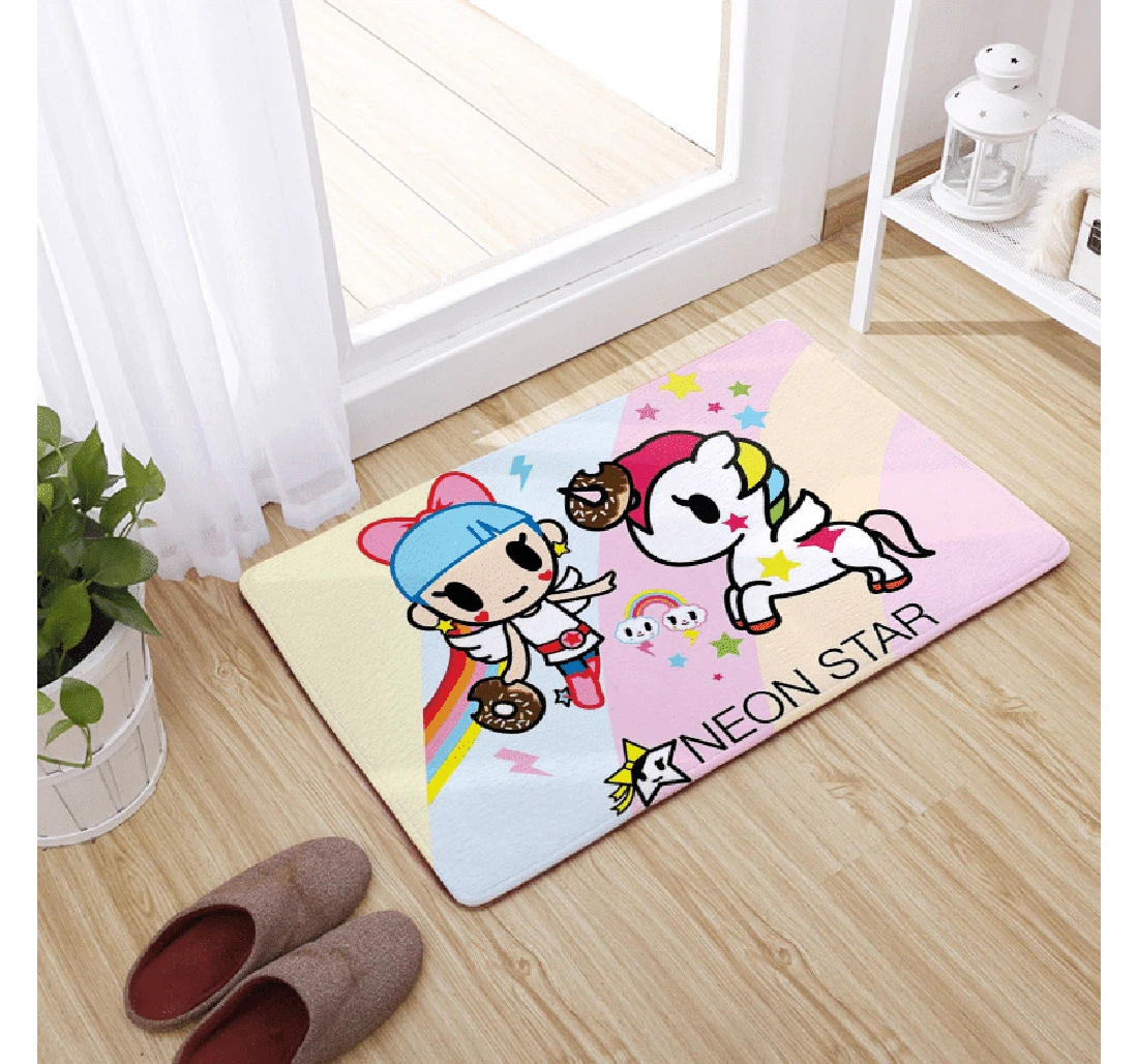 Unicorn Neon Star Doormat