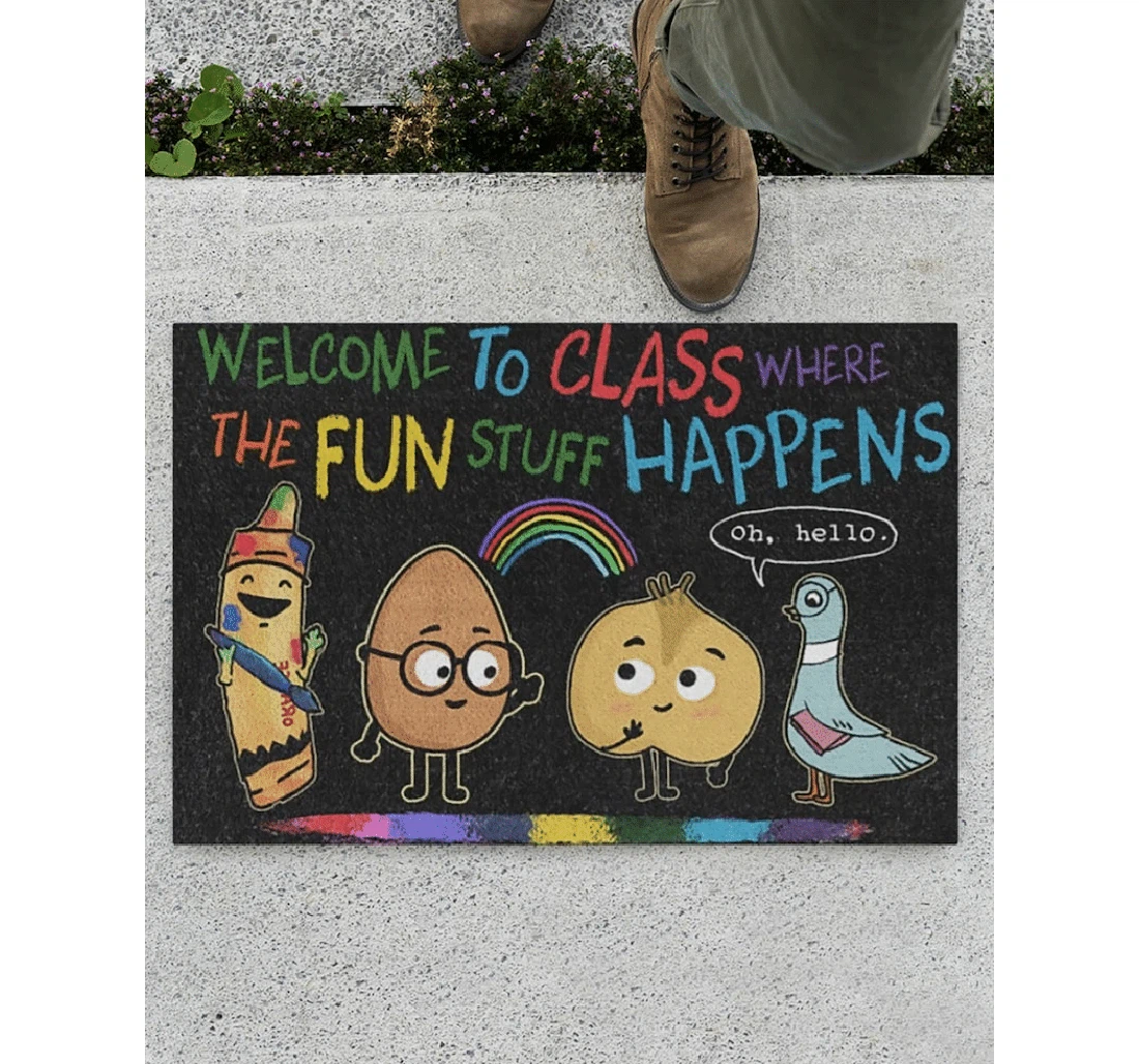 Pigeon Teacher Doormat