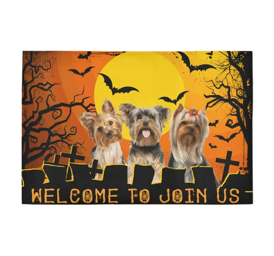 Yorkshire Terrier Halloween Doormat