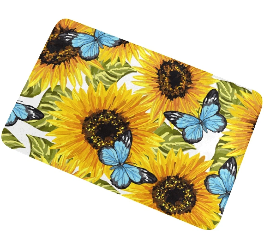 Beautiful Sunflower Butterfly Doormat