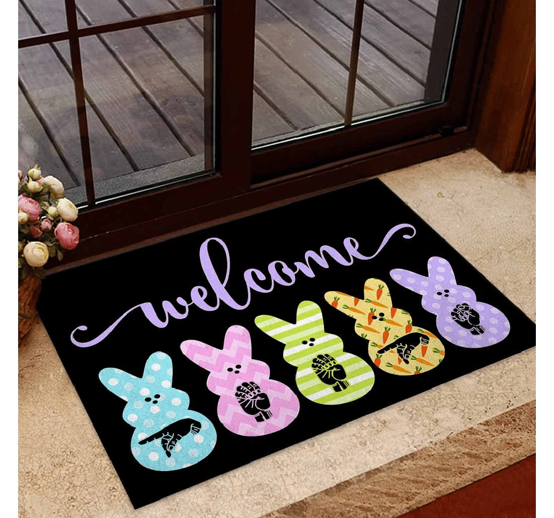 Welcome Peeps - American Sign Language Doormat