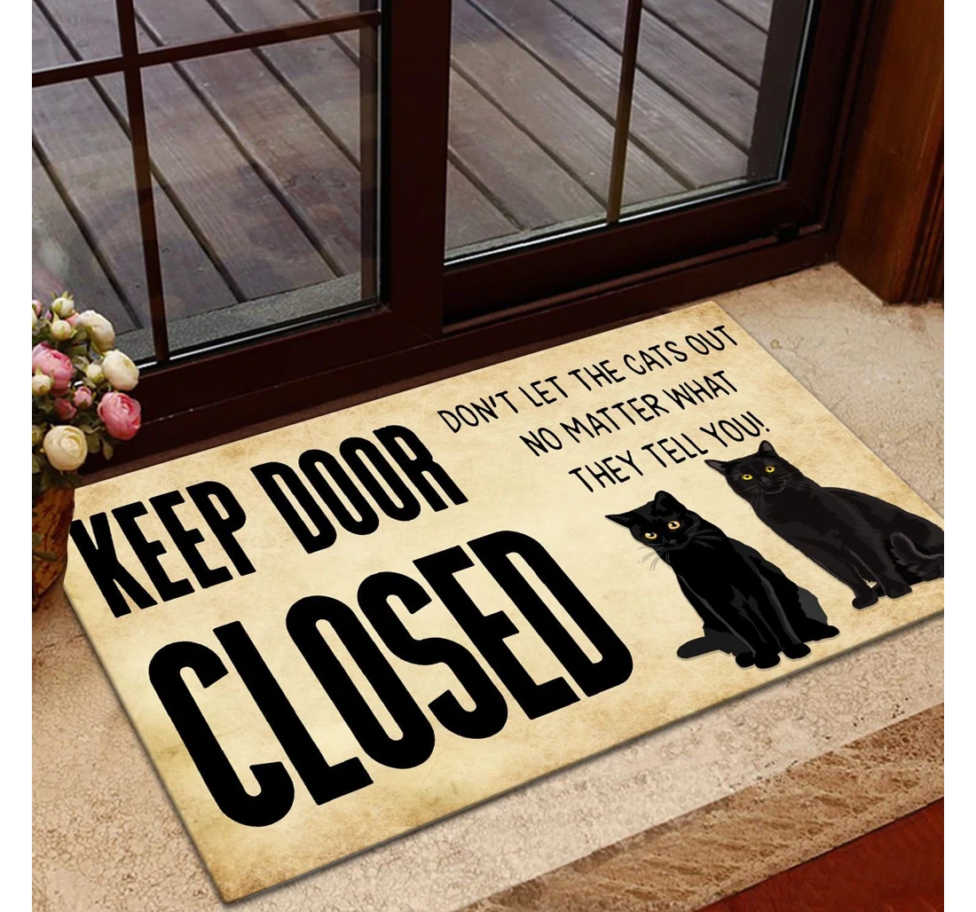 Black Cat Doormat