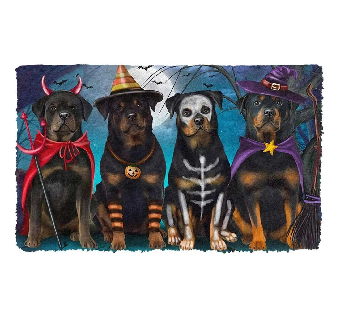 3d Rottweiler Halloween Doormat