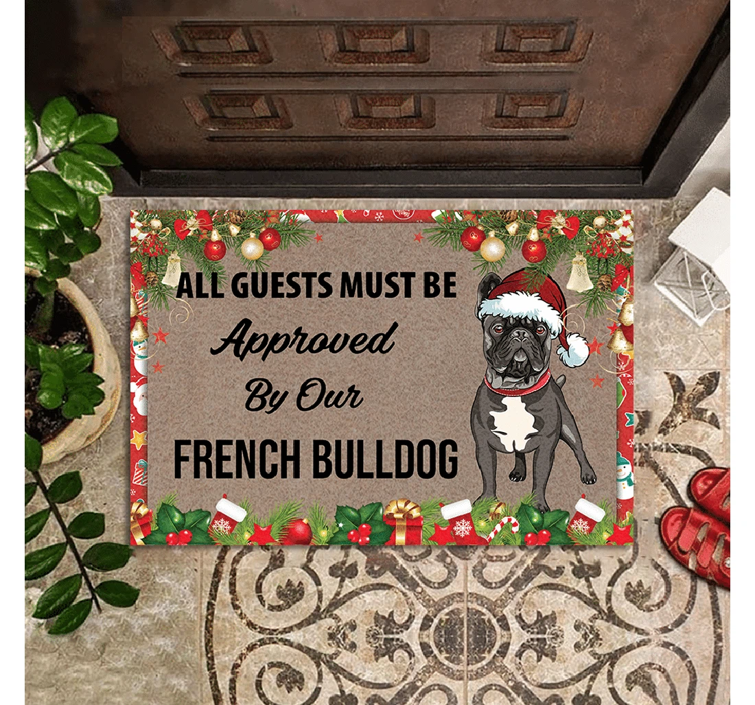 French Bulldog Christmas Doormat