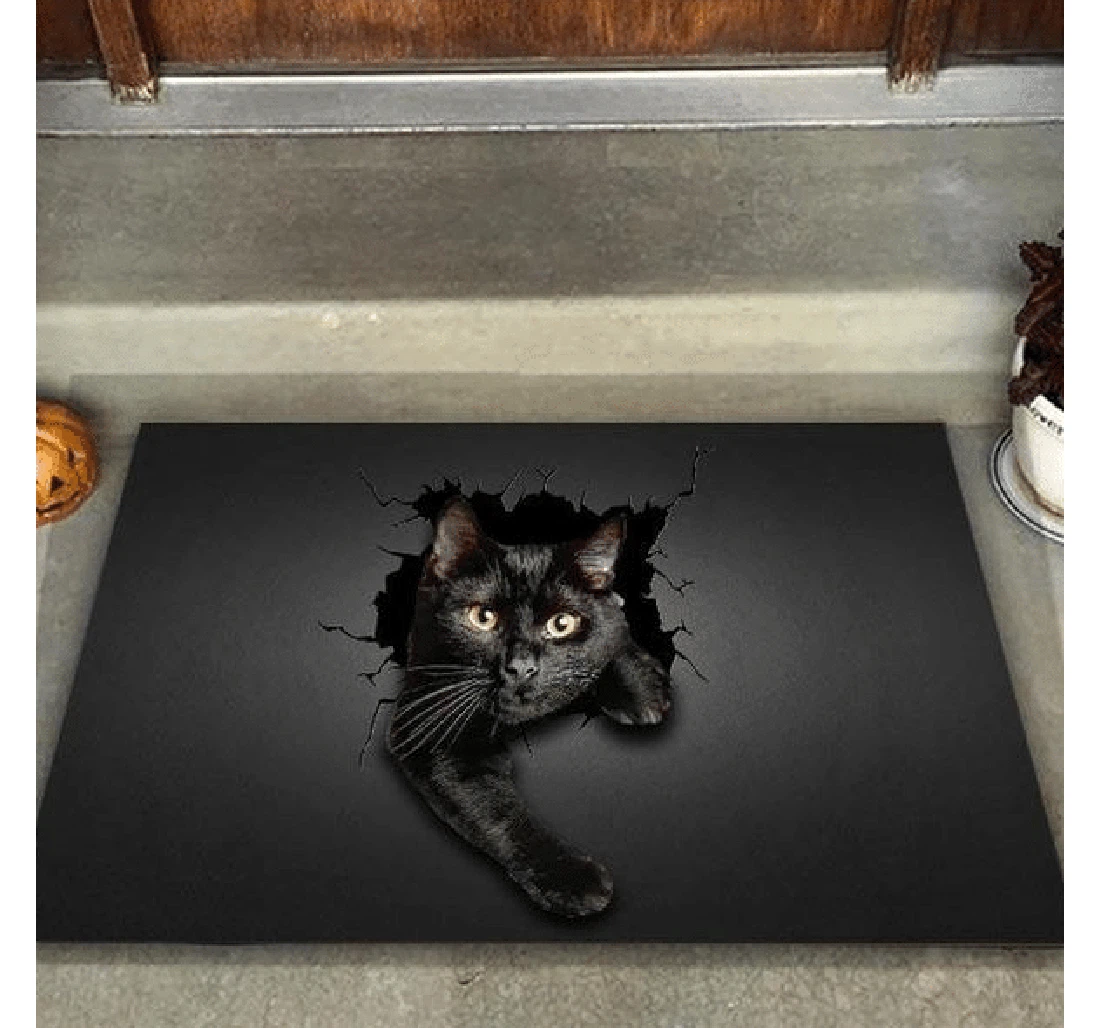 Black Cat Doormat