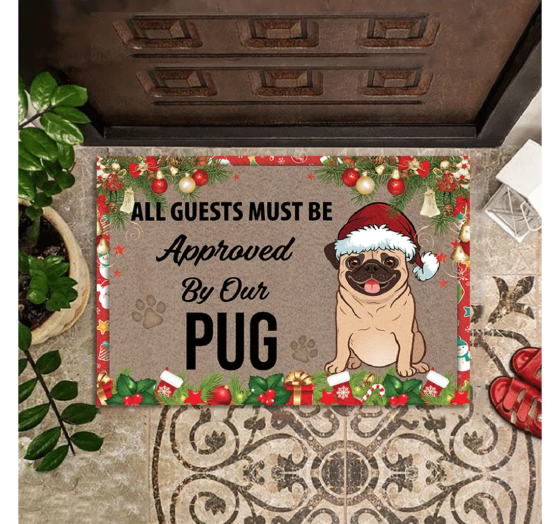 Pug Christmas Doormat