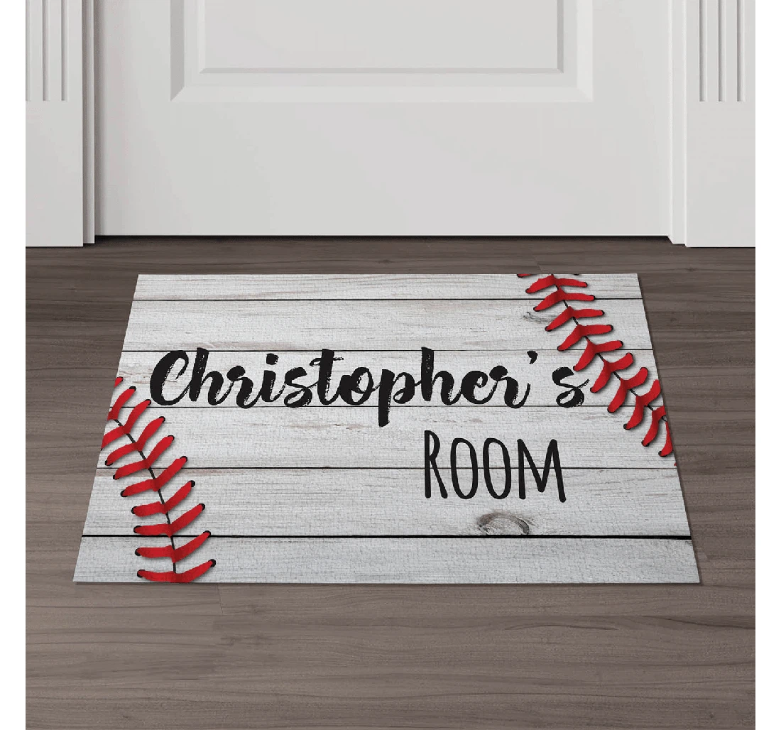 Personalized Baseball Bedroom Doormat