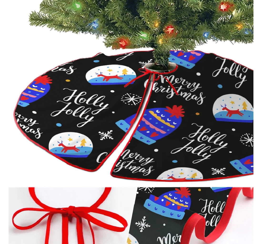 Knitted Christmas Hats With Winter Ornaments Christmas Tree Skirt Home Decor Ornament