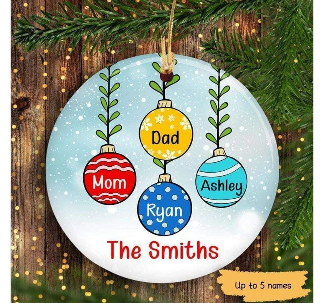 Family Members Personalized Circle Ornament