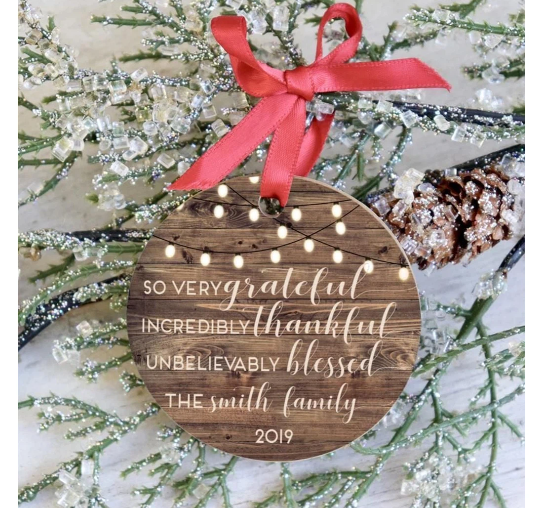 Grateful Family Personalized Thankful Family Ornament