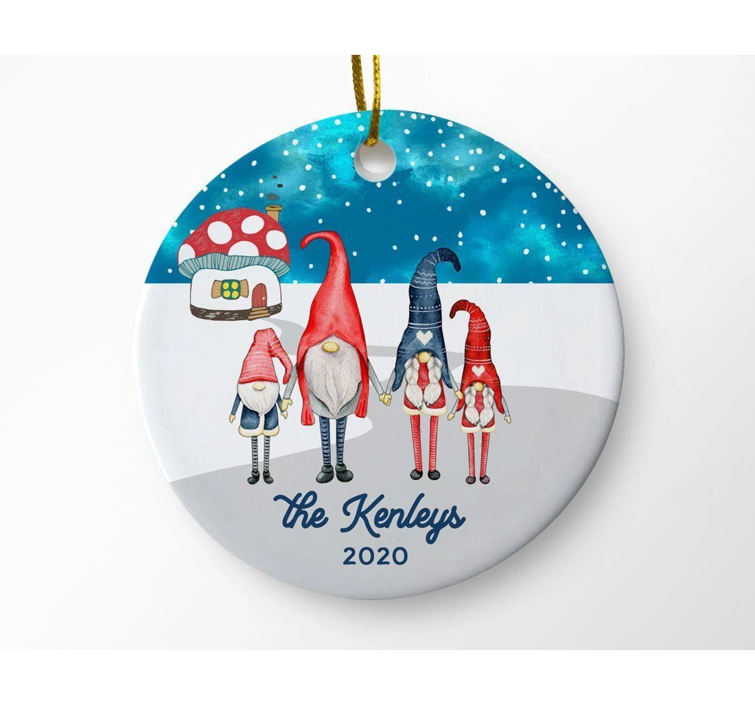 Personalized Gnome Family Name Ornament