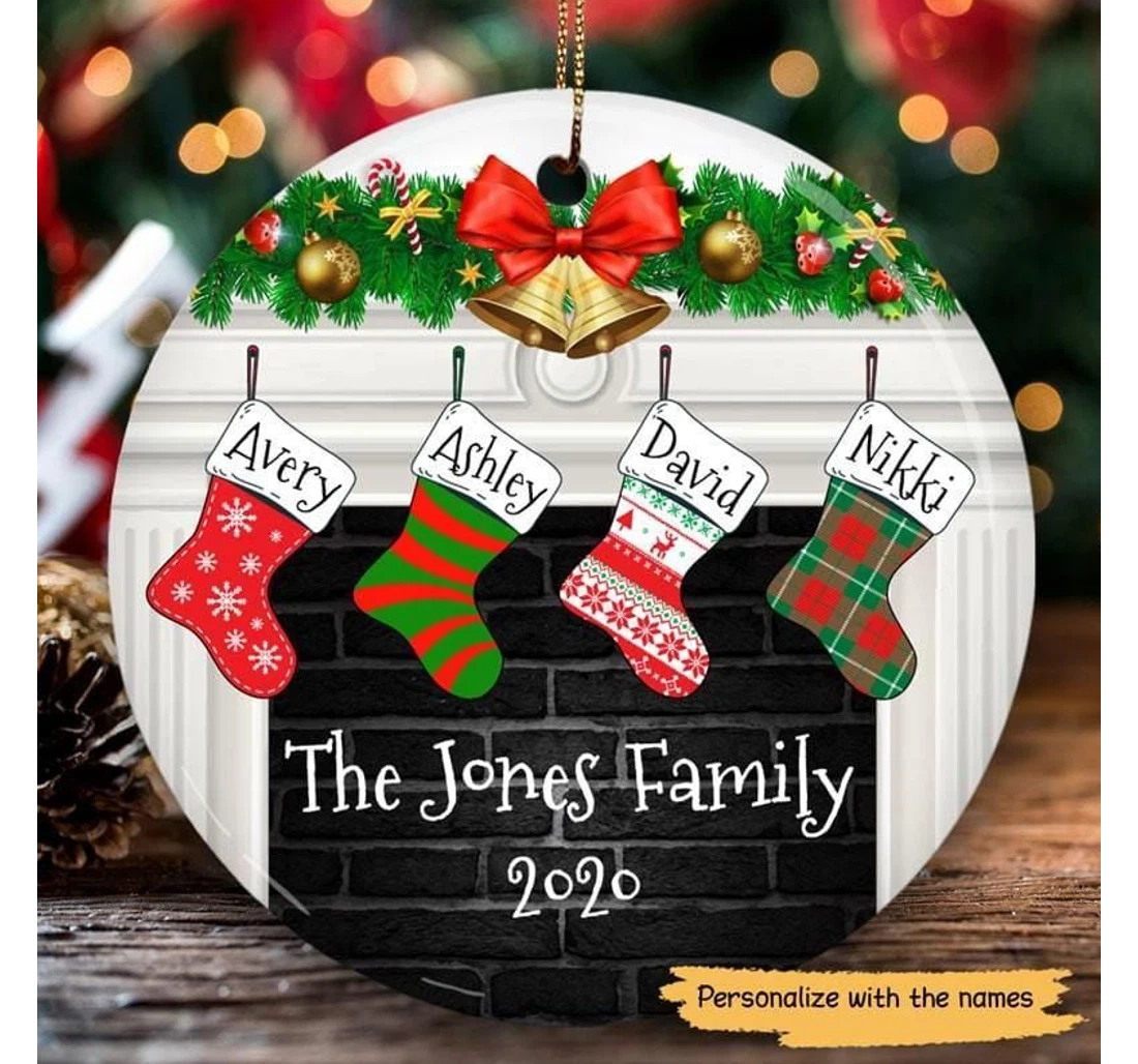 Family Stock Personalized Circle Ornament