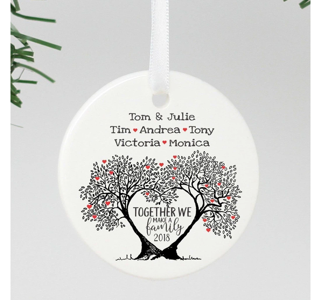 Family Tree Ornament, Personalized Family Ornament, Custom Ornament. Family Gifts Ornament