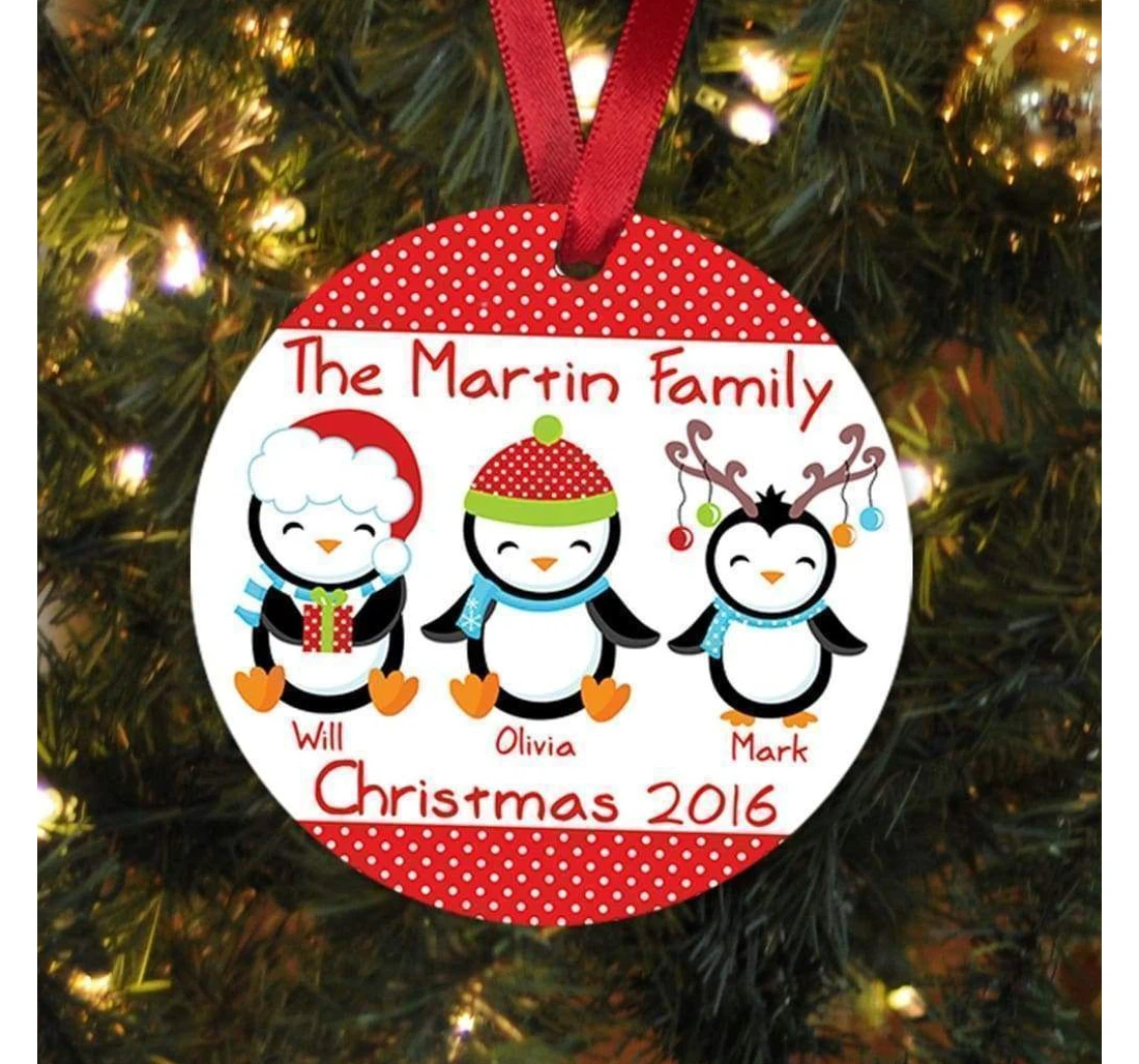 Personalized Penguin Family Ornament