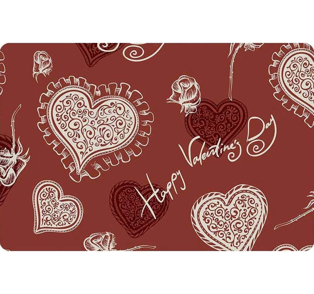 Hearts For Valentines Day Anti-Slip, Water-Absorbent Doormat