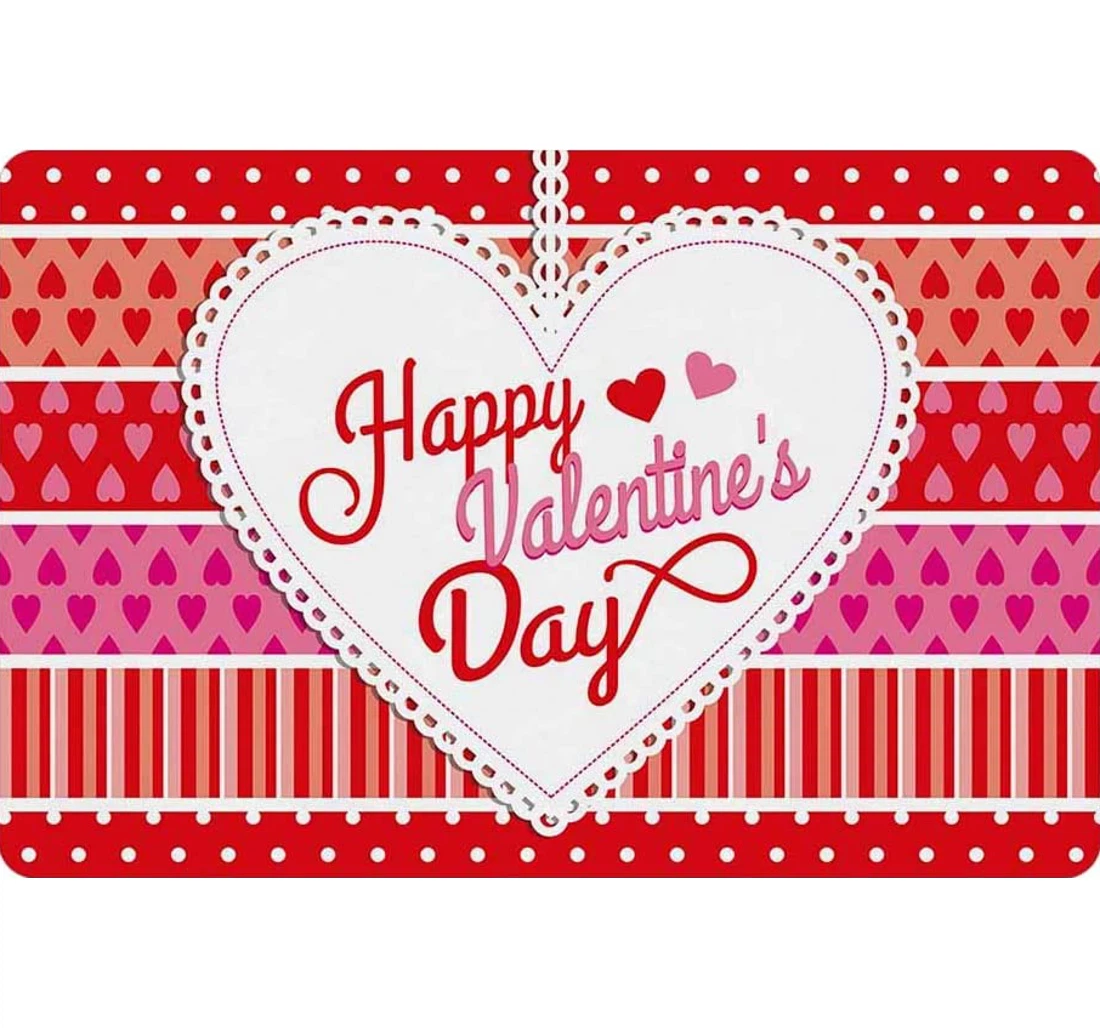 Valentine Background Welcome With Anti-Slip, Water-Absorbent Doormat