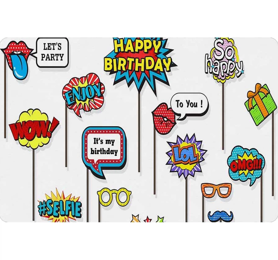 Funny Birthday Pattern Welcome With Anti-Slip, Water-Absorbent Doormat