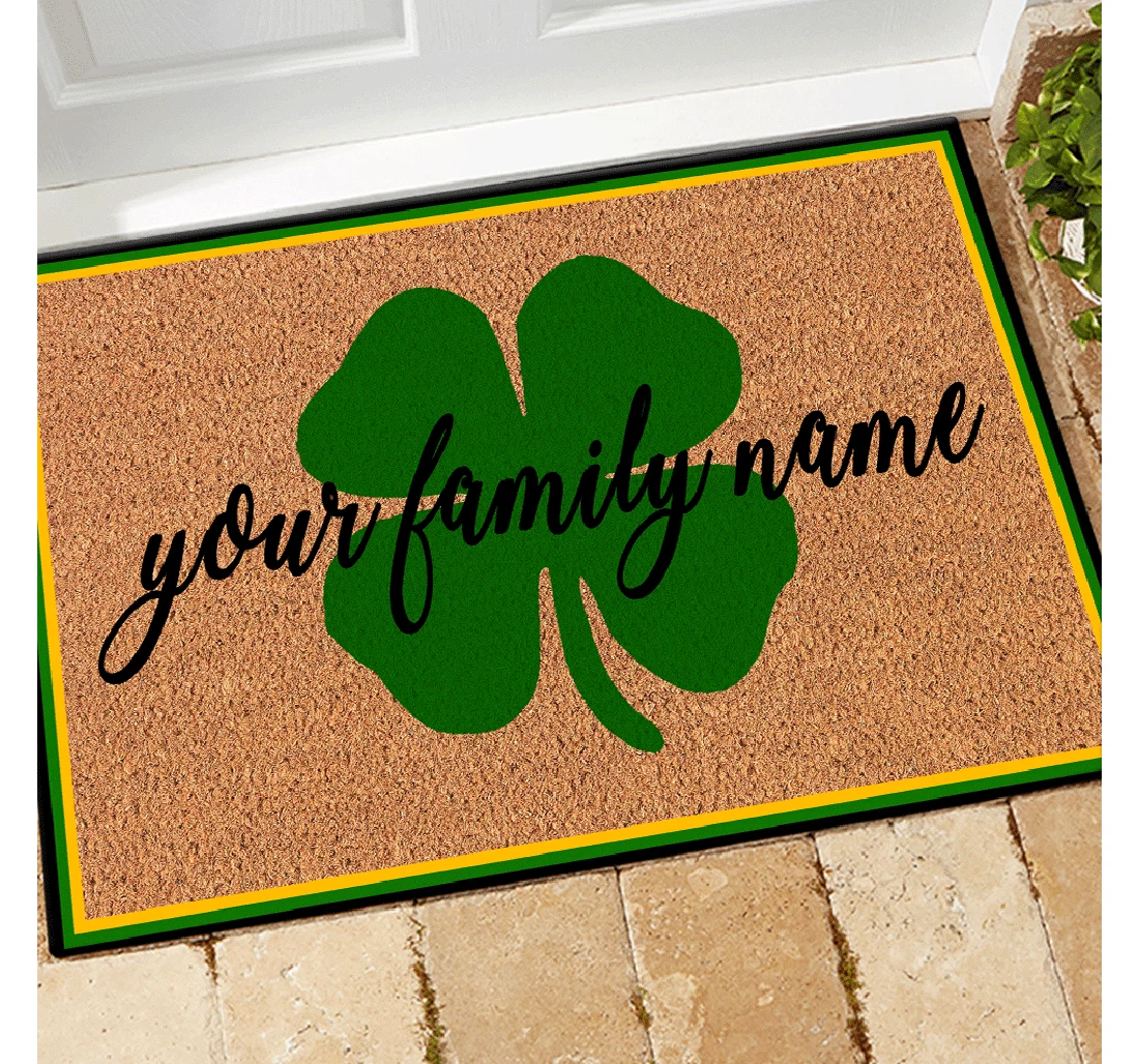 Personalized Family Clover Anti-Slip, Water-Absorbent Doormat