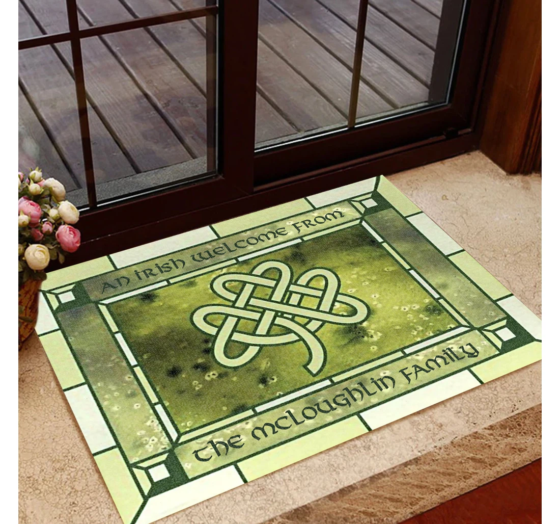 Welcome To Irish Family Family Personalized Base Anti-Slip, Water-Absorbent Doormat