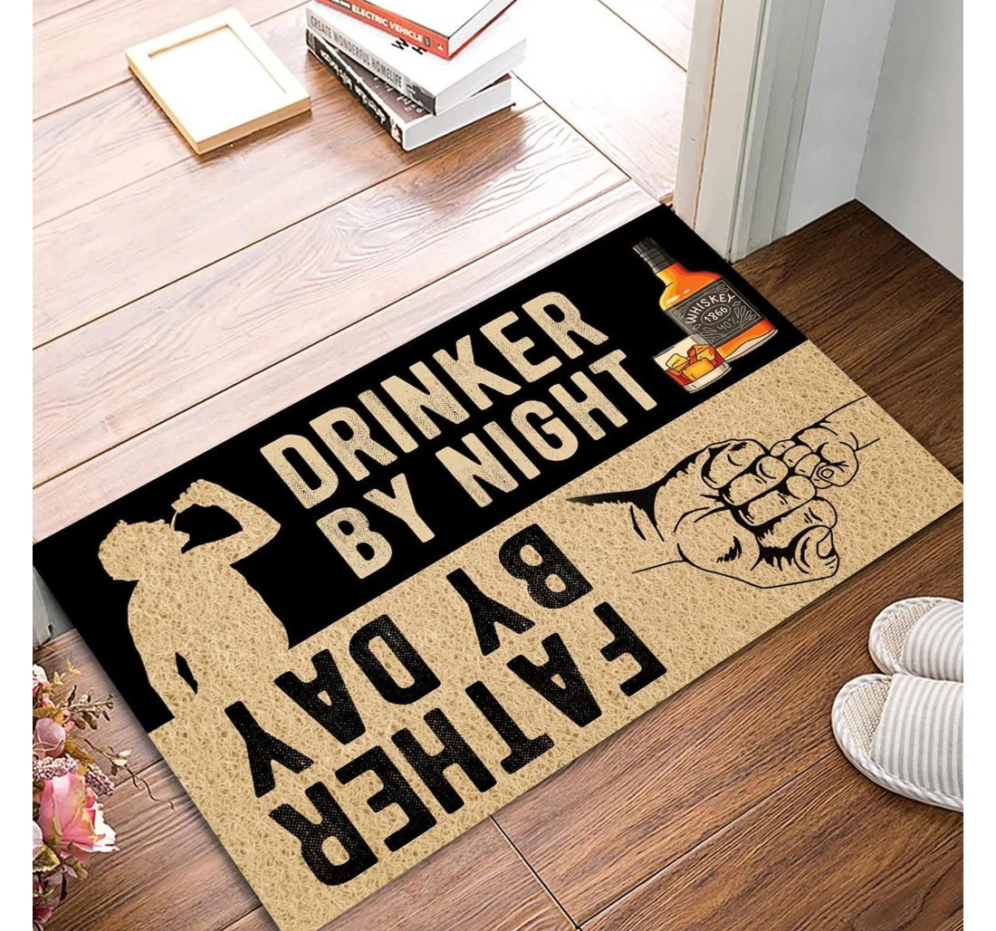 Father By Day Drinker By Night Do1682 Anti-Slip, Water-Absorbent Doormat