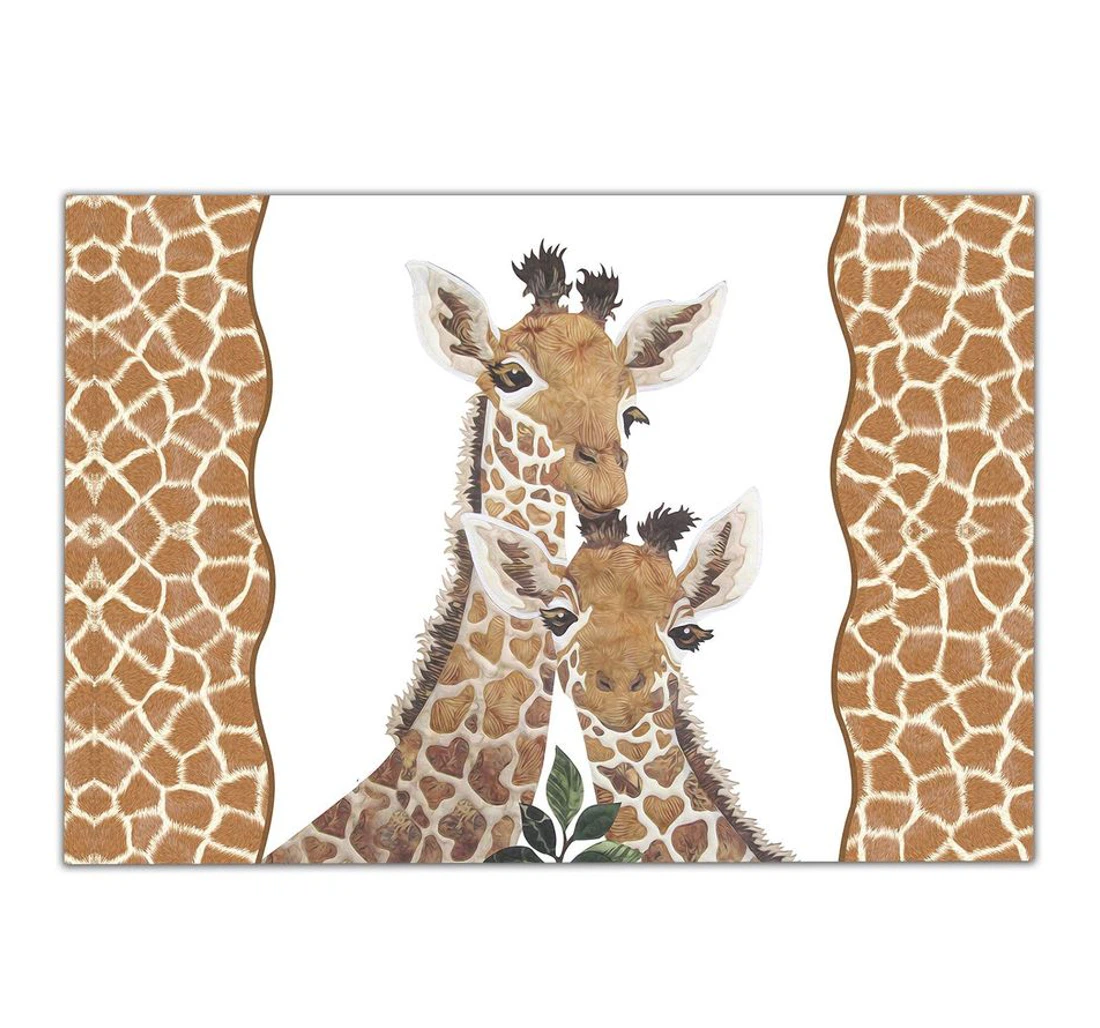 Giraffe Family Anti-Slip, Water-Absorbent Doormat