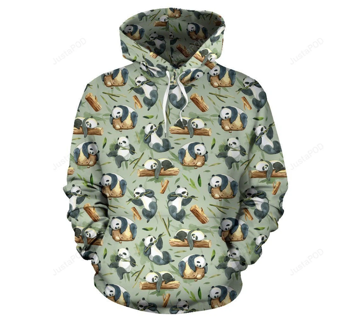 Personalized Panda Bear Design Bamboo - 3D Printed Pullover Hoodie