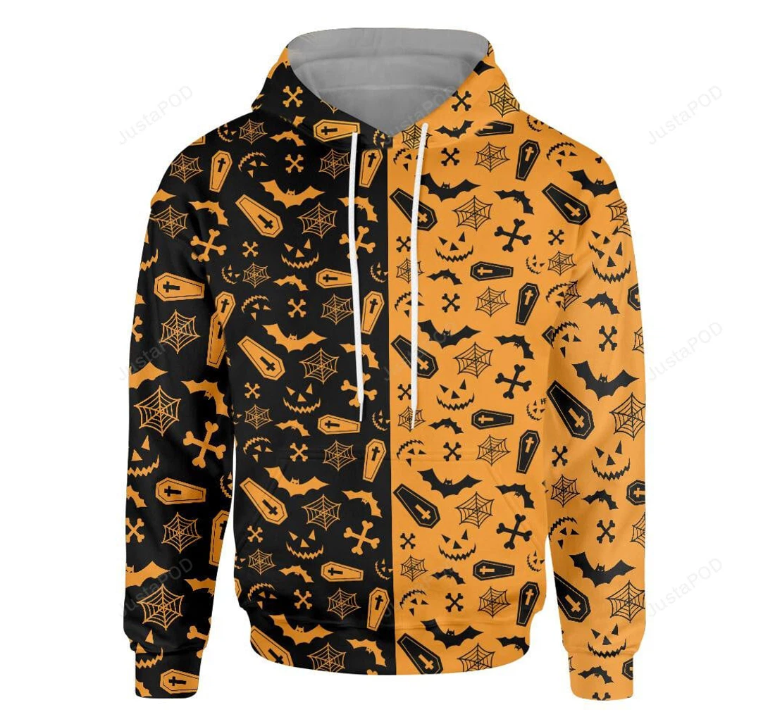 Personalized Halloween Party Orange Halloween Up - 3D Printed Pullover Hoodie