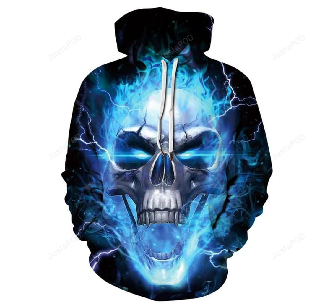 Personalized Halloween Skull Painted Halloween - 3D Printed Pullover Hoodie