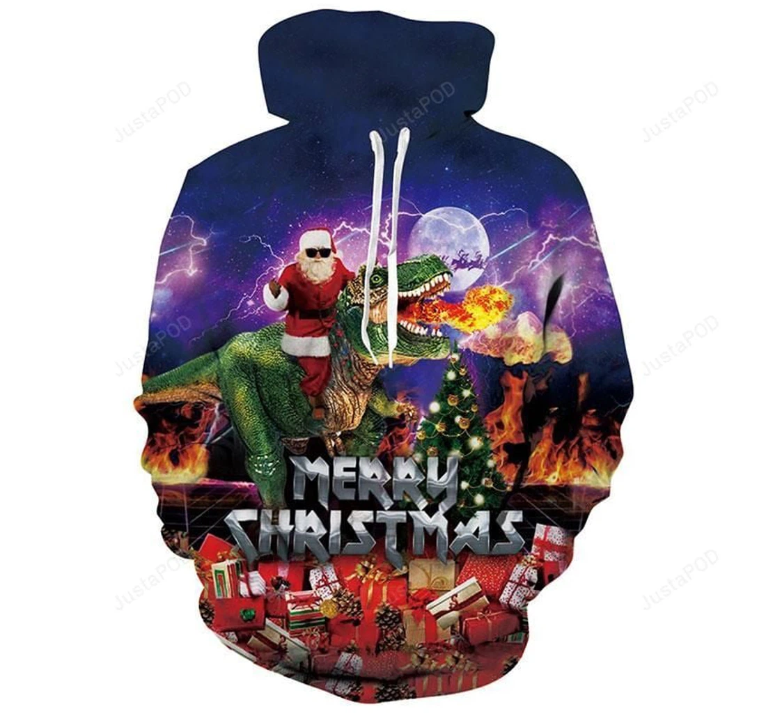 Personalized Christmas Santa Claus Hoody - 3D Printed Pullover Hoodie
