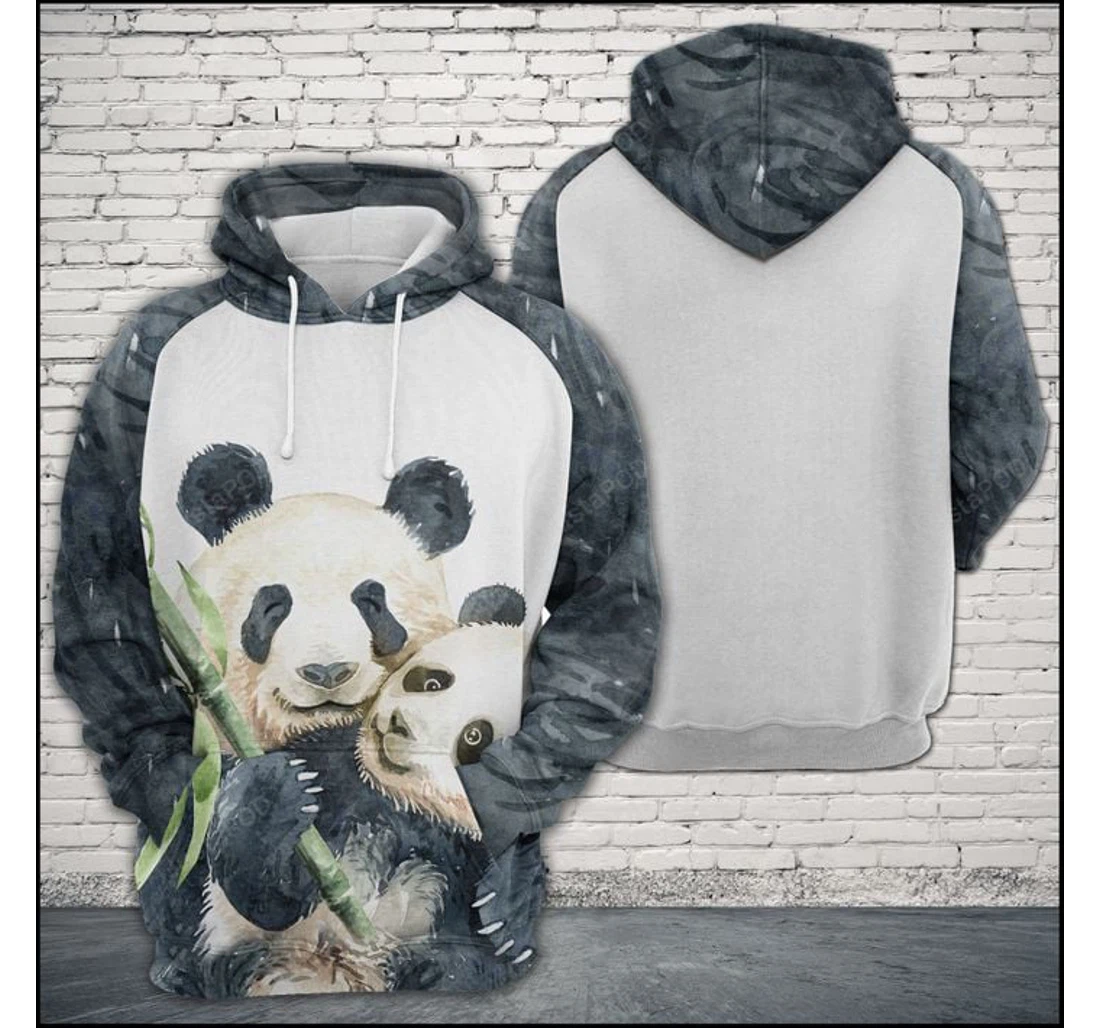 Personalized Panda Family Up - 3D Printed Pullover Hoodie