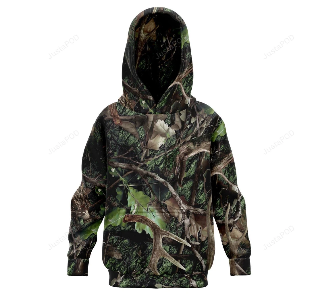 Personalized Green Hunting Camo - 3D Printed Pullover Hoodie