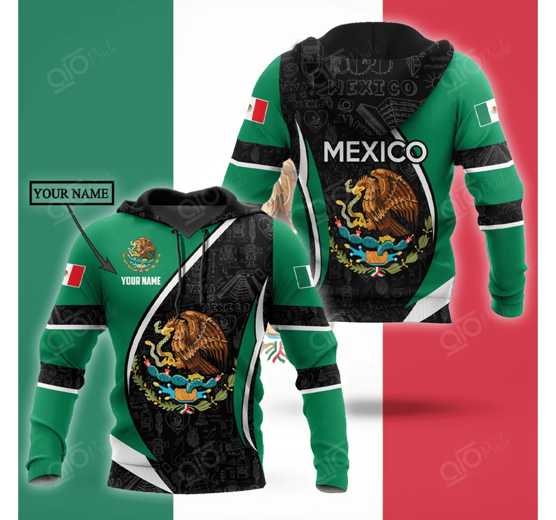 Personalized Customize Mexico Green - 3D Printed Pullover Hoodie