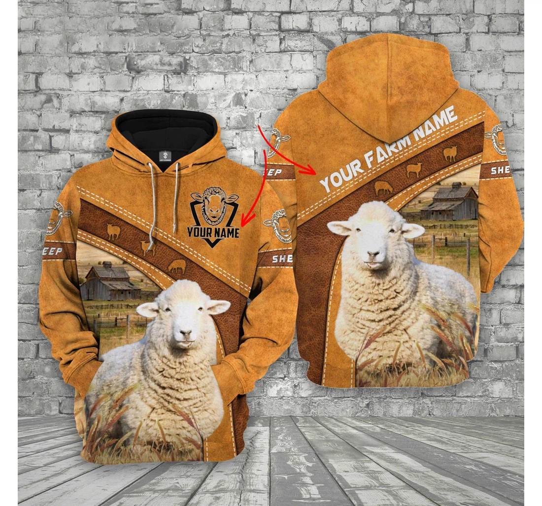 Personalized Sheep Farmhouse Famer Dad Sheep - 3D Printed Pullover Hoodie