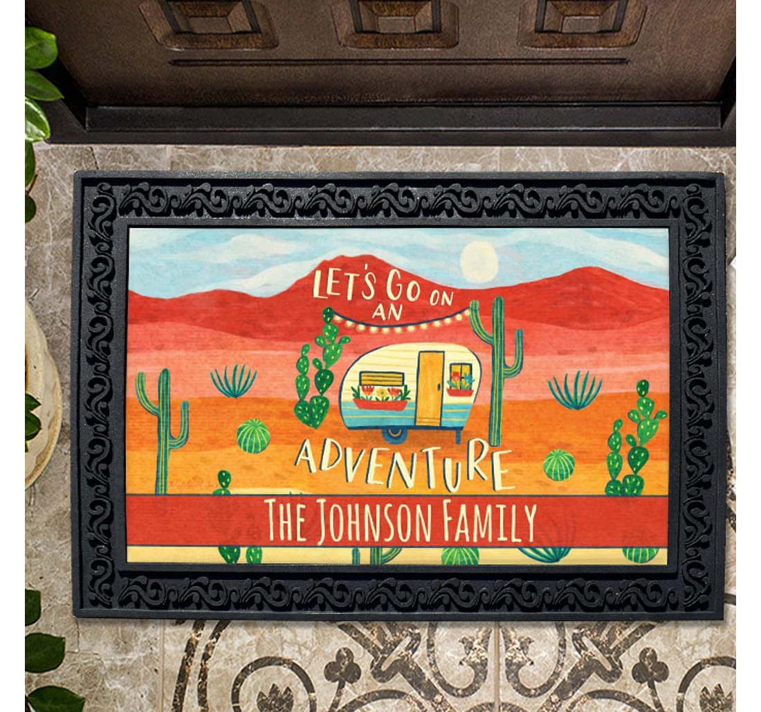 Go On An Adventure Camper Personalized Anti-Slip, Water-Absorbent Doormat