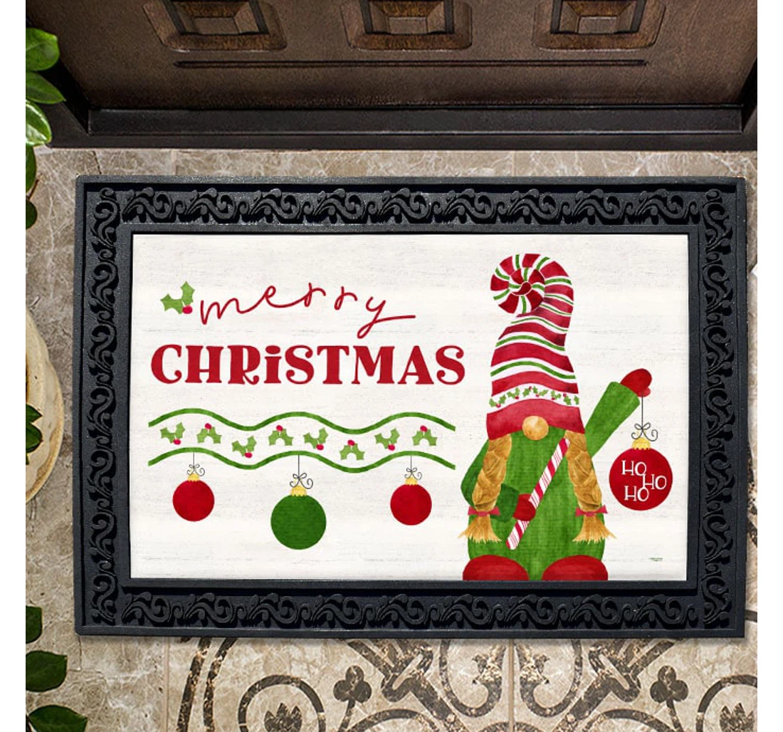 Gnome For Christmas Merry Christmas Anti-Slip, Water-Absorbent Doormat