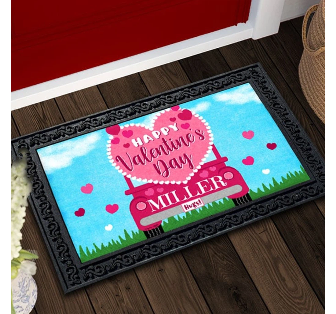 Valentine 8217 S Day Truck Personalized Anti-Slip, Water-Absorbent Doormat