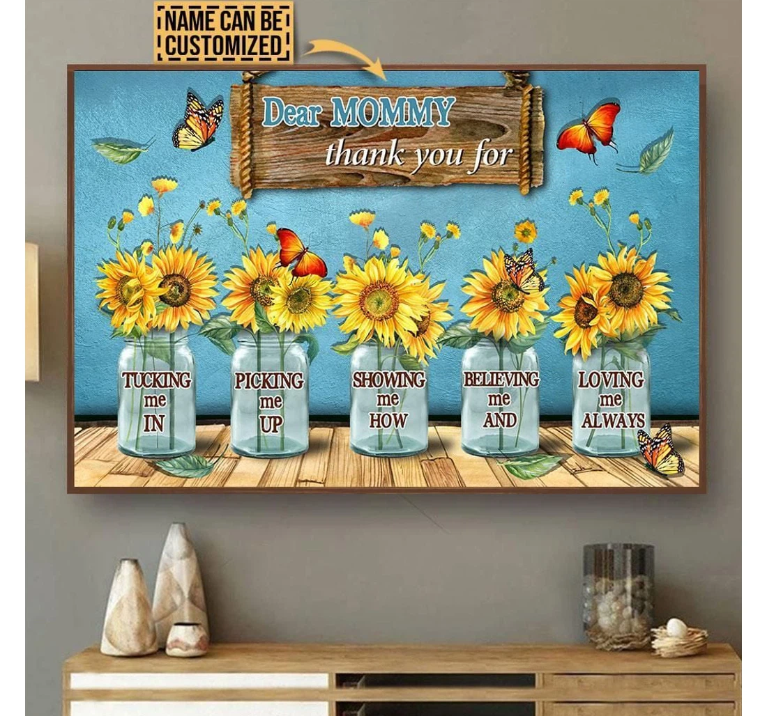 Poster, Canvas - Personalized Mother's Day To Mother And Grandma Thank You Customized Print Framed Wall Art