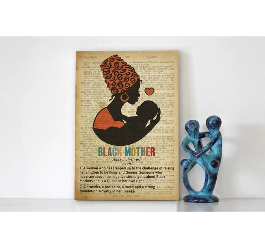 Poster, Canvas - African American Black Mother Definition Vintage Mother's Day Print Framed Wall Art