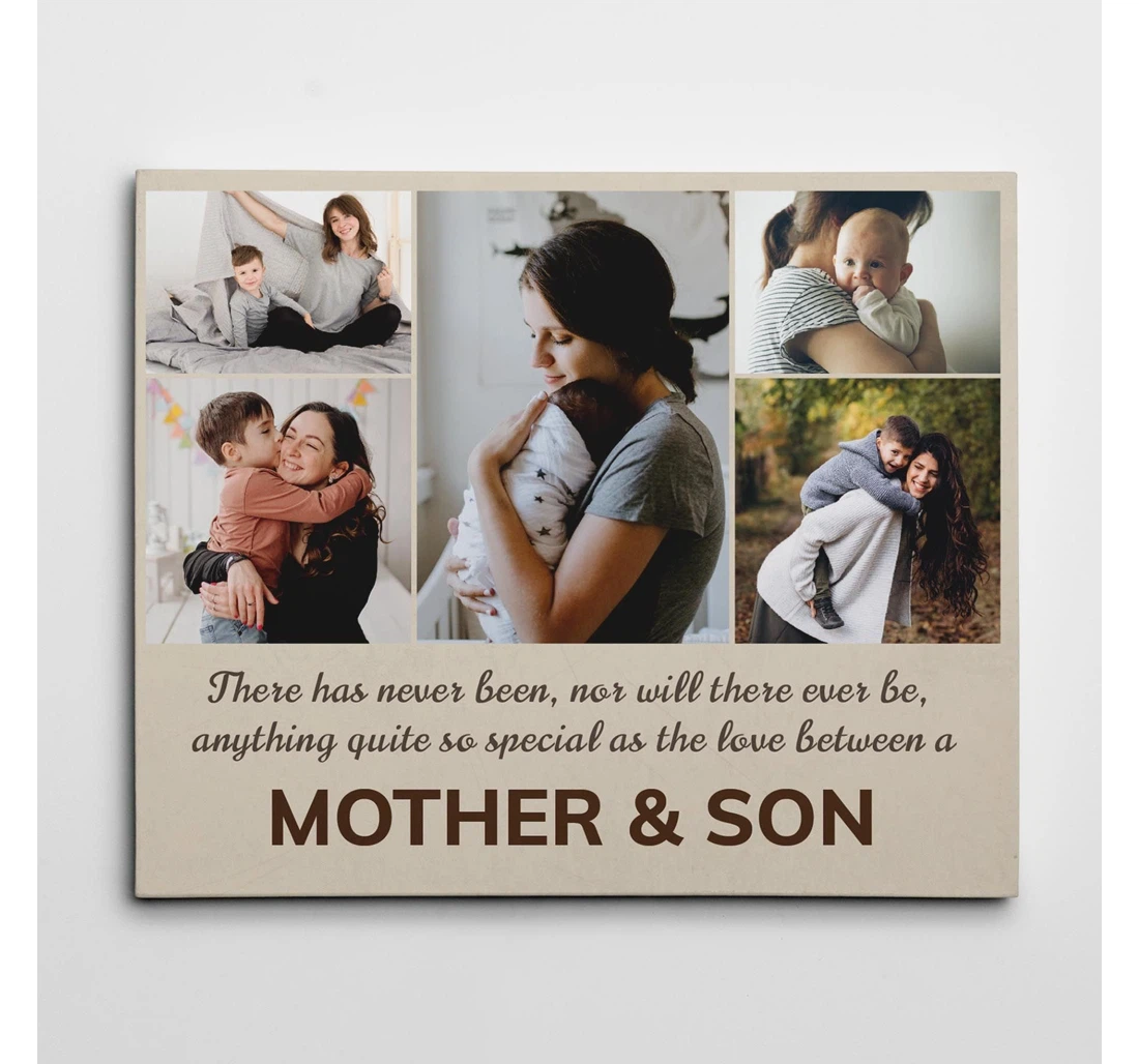 Poster, Canvas - Love Between Mother And Son Custom Collage Mother's Day Print Framed Wall Art