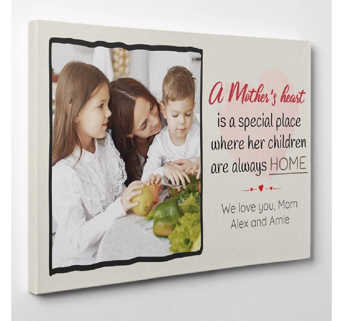 Poster, Canvas - A Mother’s Heart Is A Special Place Custom Mother's Day Print Framed Wall Art