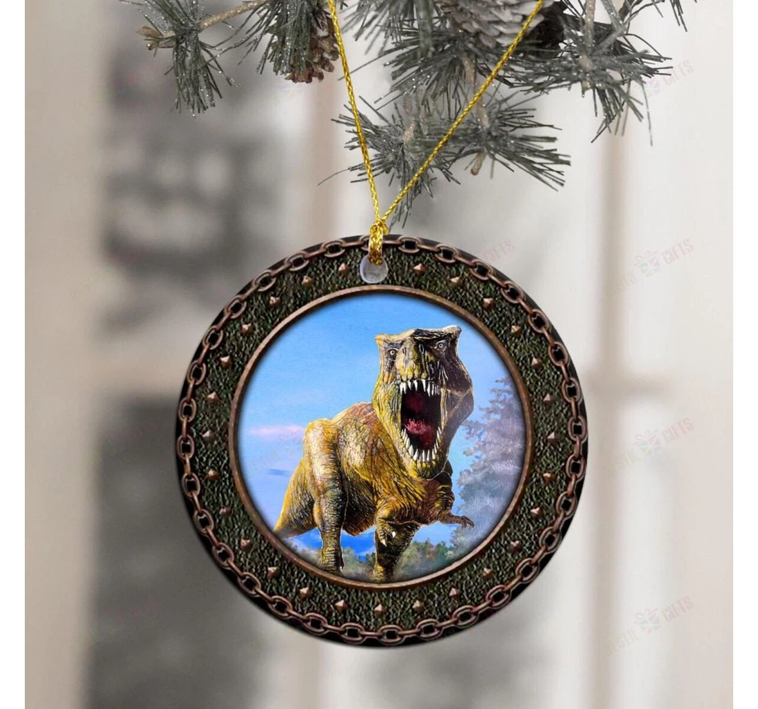 Personalized T-rex Round Ornament