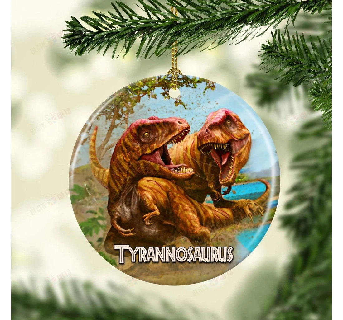 Personalized Tyrannosaurus Round Ornament