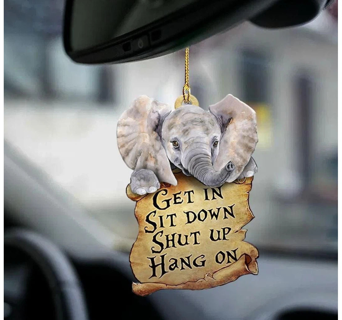 Personalized Elephant Get In Sit Down Ornament