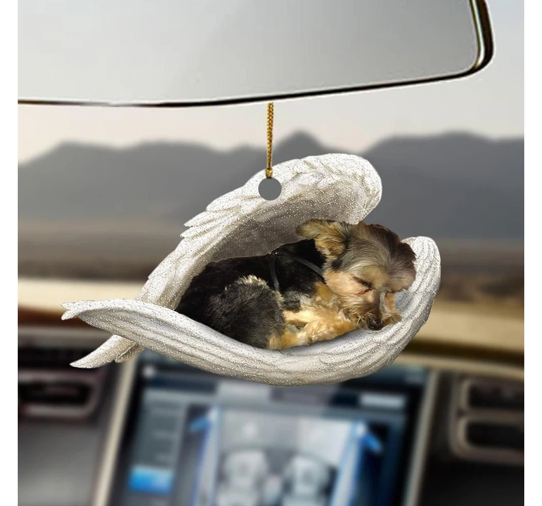 Personalized Morkie Sleeping Angel Ornament