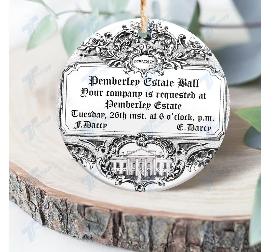 Personalized Pride And Prejudice Your Company Is Requested At Pemberley Estate Ball Acrylic Ornament