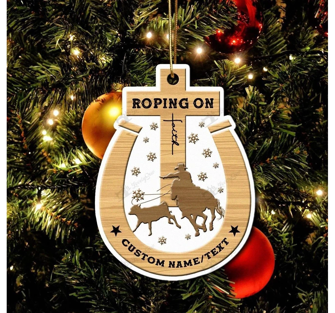 Calf Roping Personalized Ornament