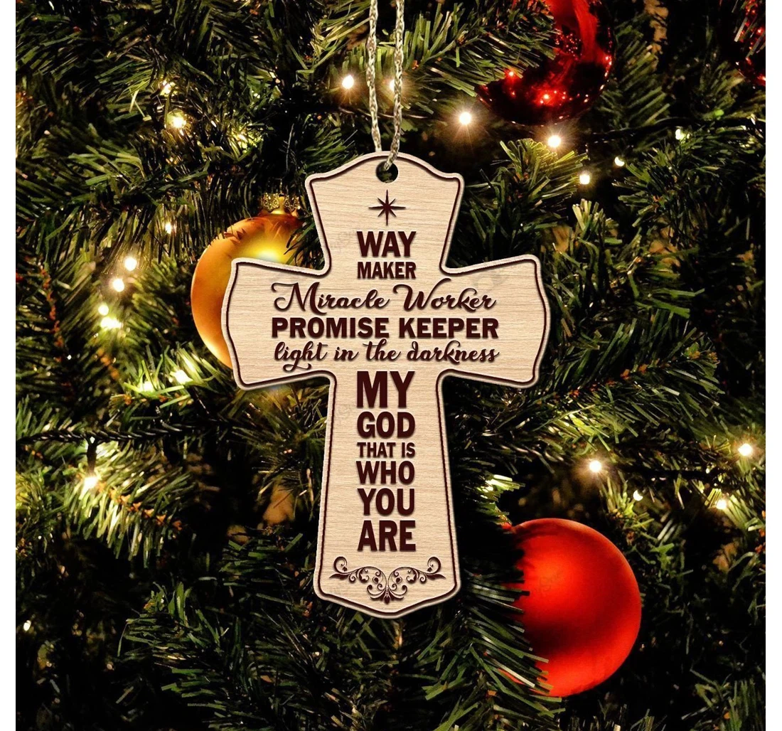 Personalized Way Maker Wood Ornament