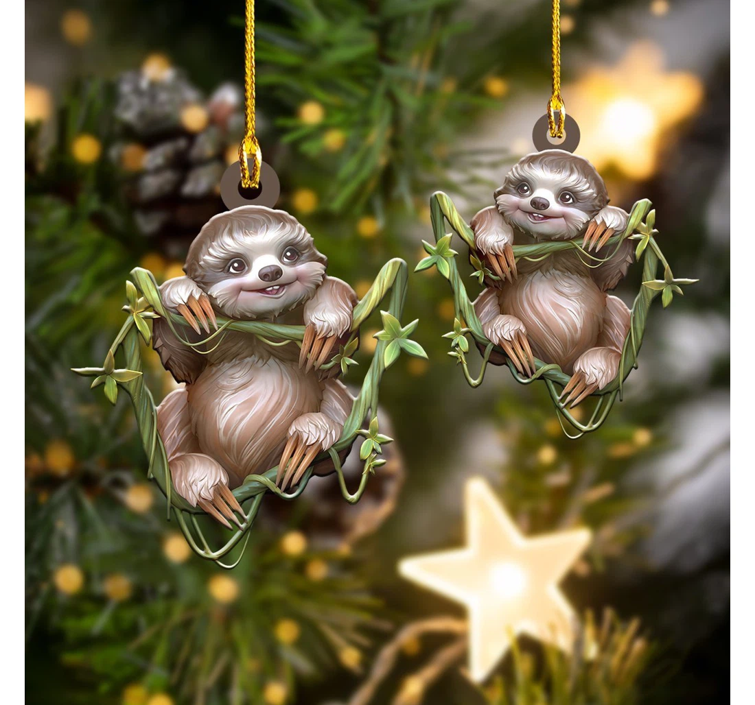 Sloth Christmas Ornament