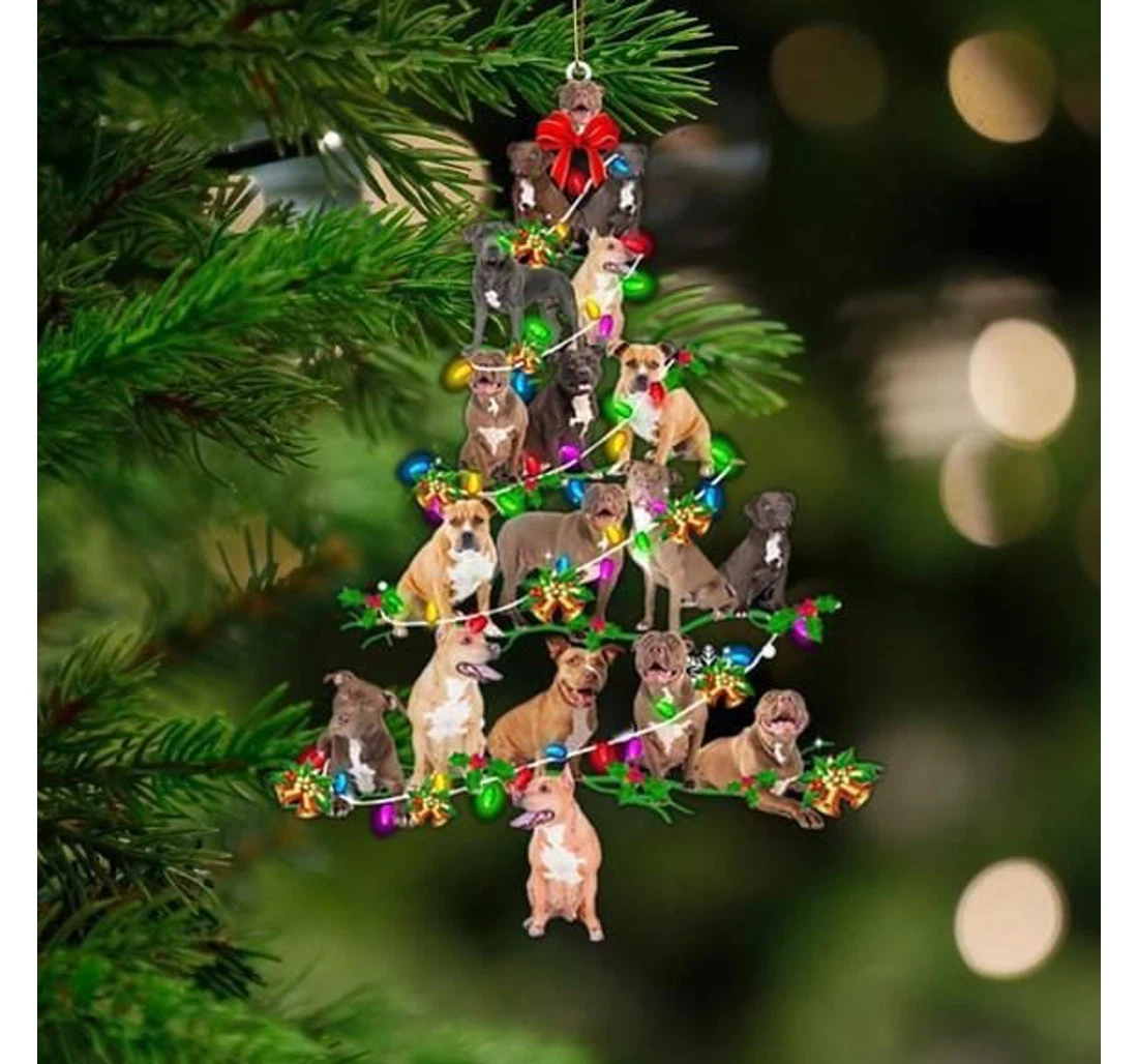 Pitbull Christmas Ornament