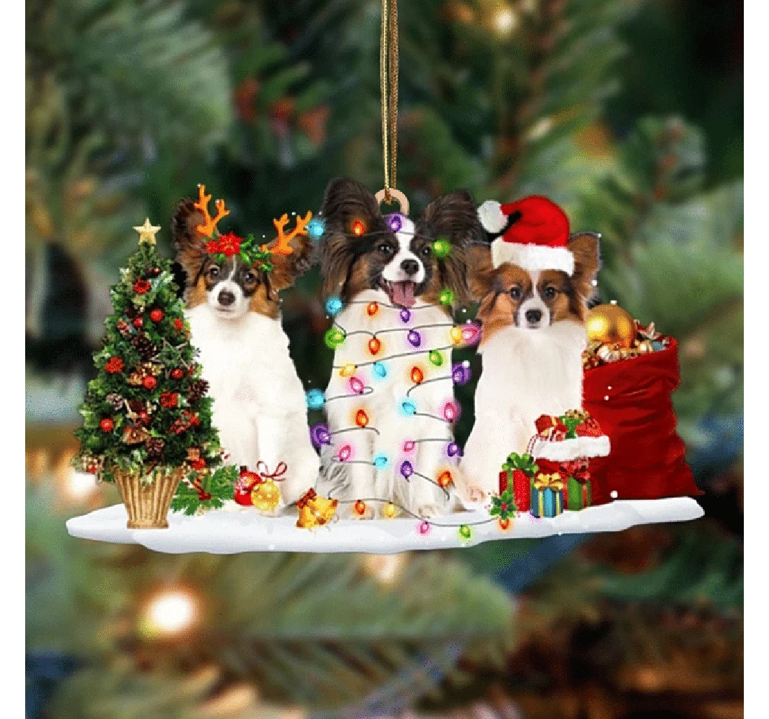 Papillon Christmas Ornament